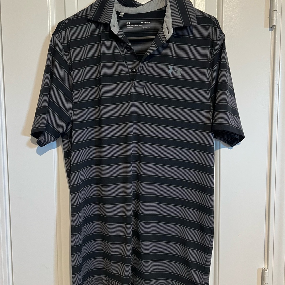 Under Armour Men's Dark Gray Striped Polo